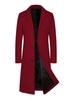 2025 Men's Wool Trench Coat - British Classic, Business Casual, Available in European and American Sizes, Elegant Long Over-the-Knee Design