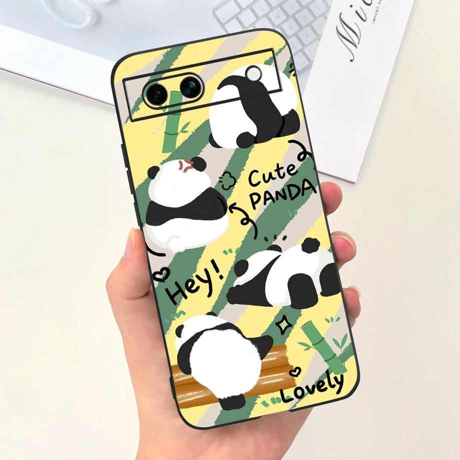 For Google Pixel 8A 6 6A 7 Case Luxury Black Soft Silicone TPU Bumper Phone Cover for Google 6a Pixel8a Capa