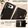 Denior B01 Oil Wax Cowhide Magnetic Button Genuine Leather Case
