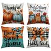 New Pumpkin Cover Autumn Home Atmosphere Decorative Cushion Cover Plush Printed Maple Leaf Harvest Pillow