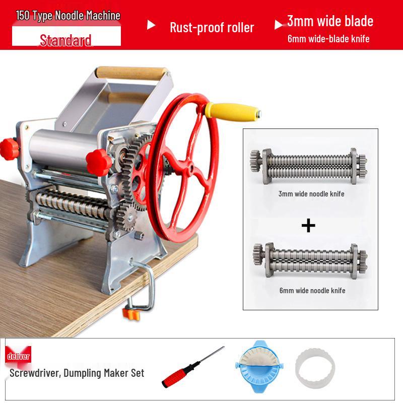 Dough Roller: Multifunctional Hand-Crank Rolling Pin for Dumpling & Wonton Wrappers, Old-Fashioned Manual Noodle Maker