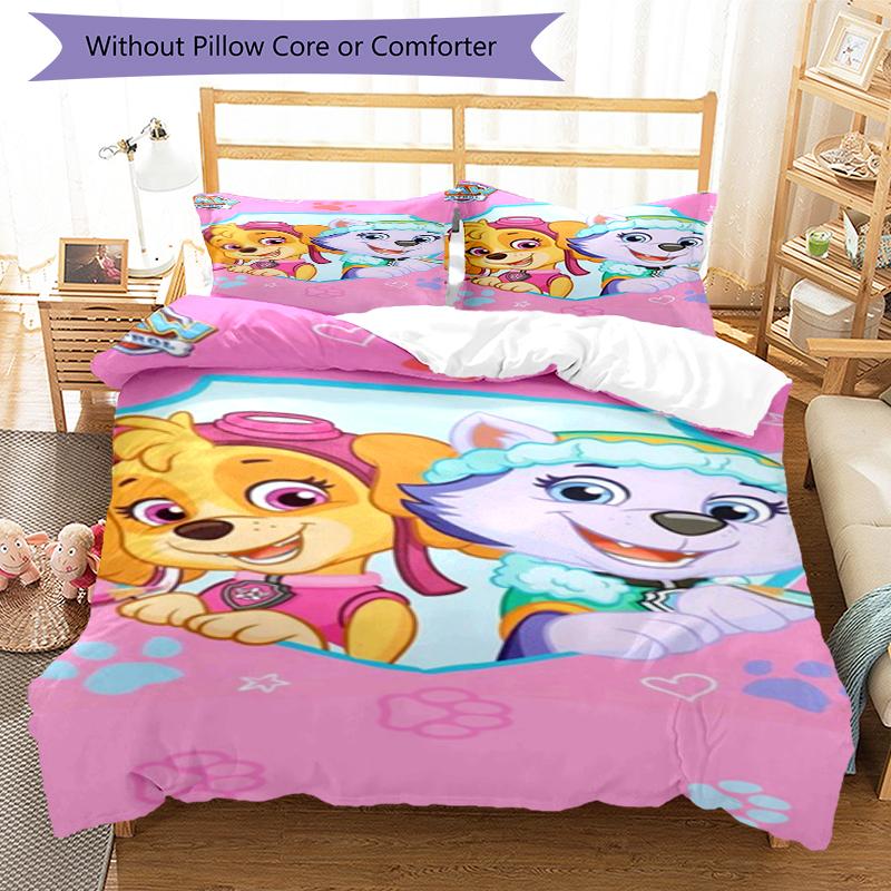 3pcs PAW Patrol Bedding Set Duvet Cover Closure Includes 1 Duvet Cover & 2 Pillowcases, Soft and Comfortable for All Seasons.