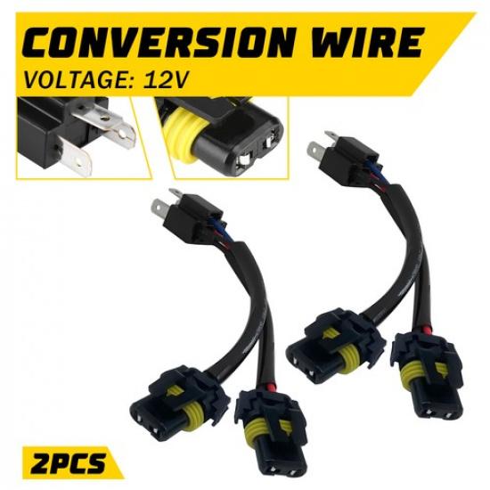 Conversion Wire H6054 to 9005 9006 Two Harness Head Bulb Light Adapter Plug Lamp