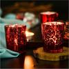 Glass Red Mercury Votive Tealight Candle Holders for Diwali and Christmas (Pack of 6) - Corporate Gifts, Home Decor, Decoration