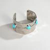 Inlaid Blue Turquoise Bangle Multi Type C Shape Open Bangle Imitation Turquoise Bracelet  Party