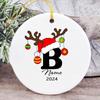 Personalized Christmas Ceramic Ornament Custom Name Family Party Decoration 2025 Family Keepsake Ornament Tree Decor