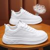 Vår herrskor nya andningsbara små vita skor herrars mångsidiga platåsportskor avslappnade boardskor