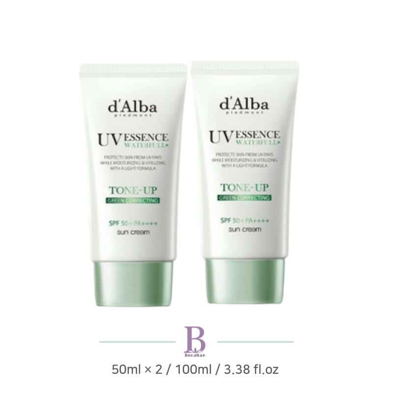 d'Alba Waterfull Tone Up Sun Cream Green Correcting 50ml Duo Set