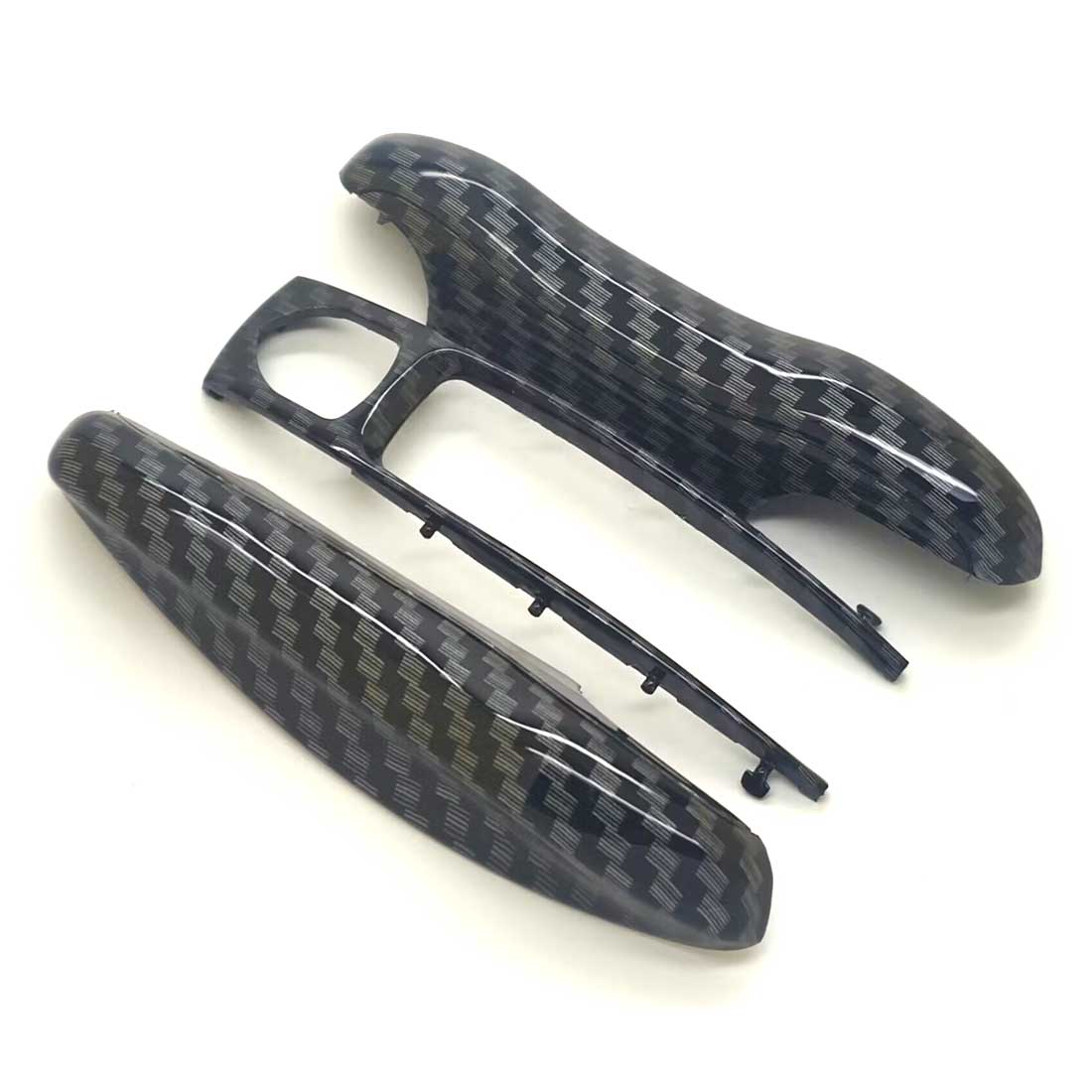 

3 PCS Carbon Fiber Gloss Car Key Case For Porsche Cayenne 9ya Panamera 971 911 Macan Cover Replace Hard Shell