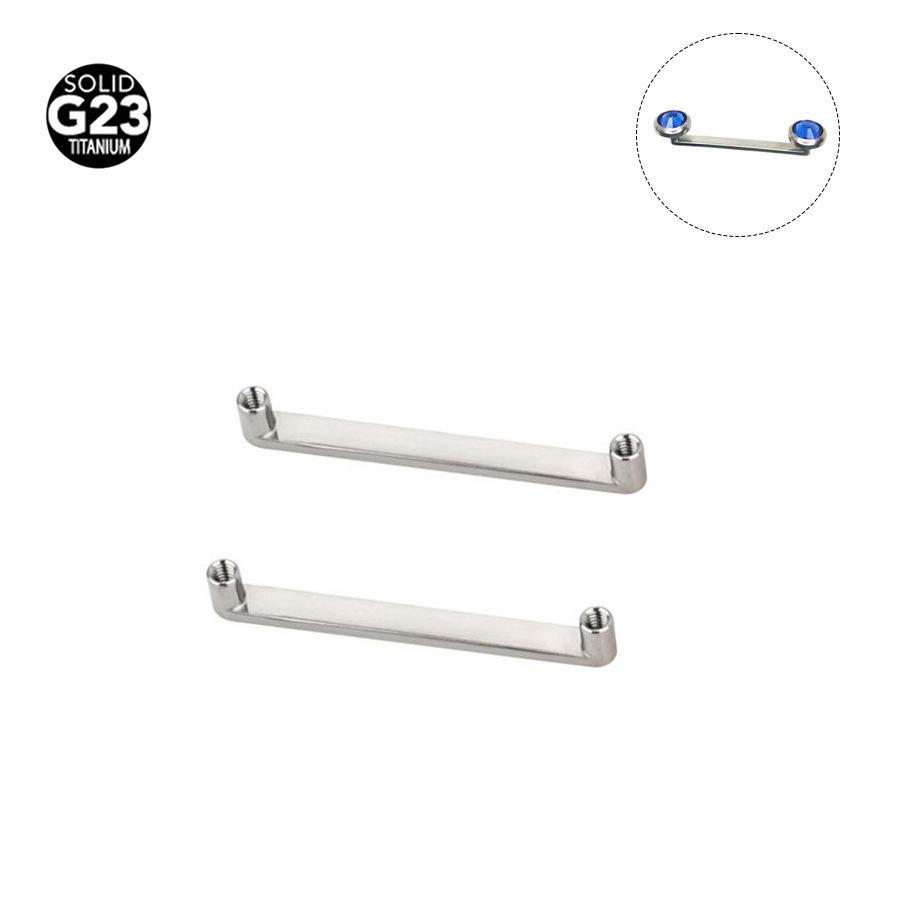 

F-136 Titanium Clavicle Piercing Jewelry: 1.6 Gauge, 1.2 Thread, Double-Headed Right Angle Skin Implant 1.6*10mm with M1.2 thread срібний