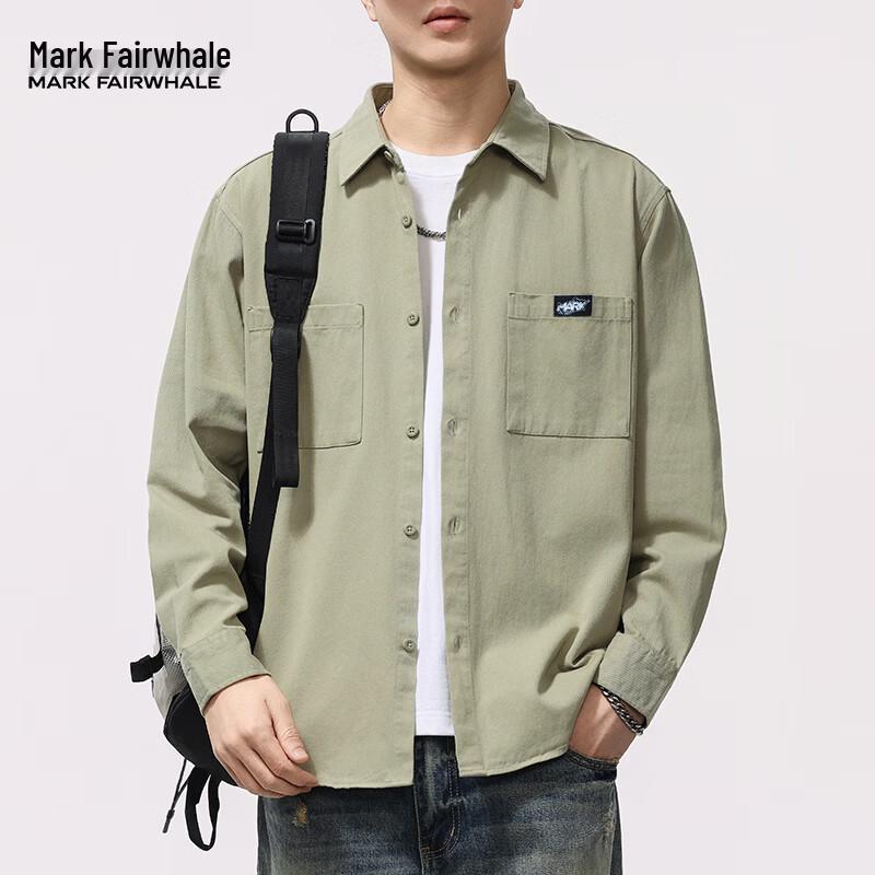 MARK FAIRWHALE Men s Loose Fit Workwear Long Sleeve Shirt 2XL