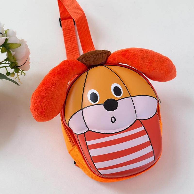 Cartoon Kids Single Shoulder Chest Bag With Cute Dog Print And Plush Ear Design
