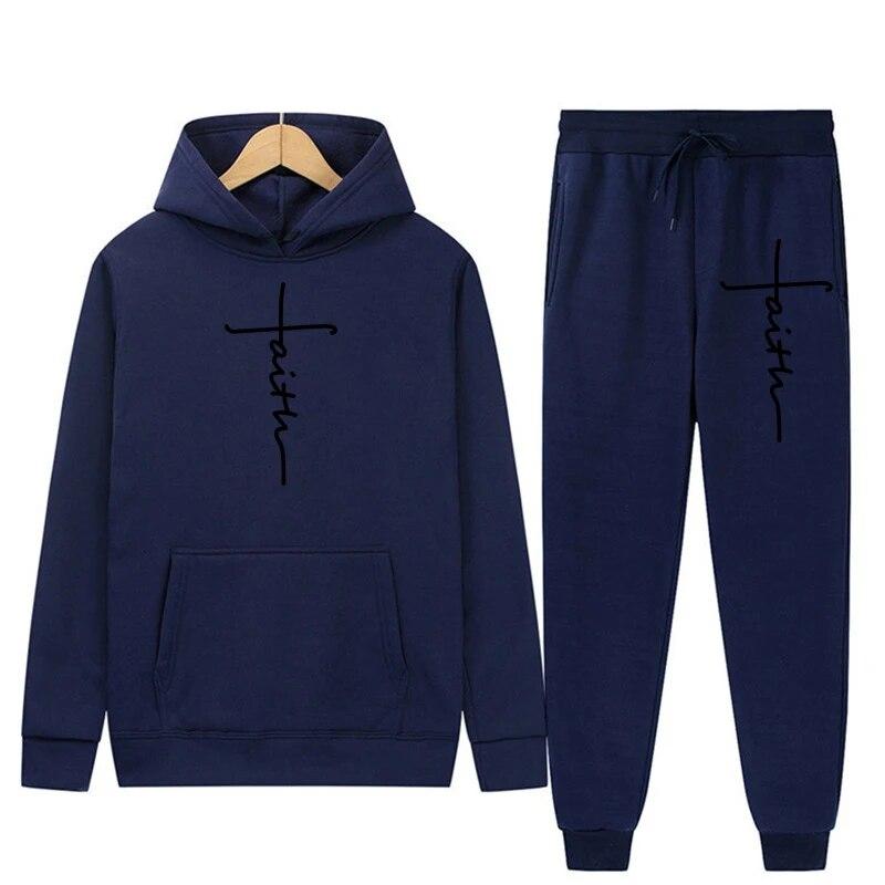 Huvtröjor för män och Byxor för män Casual Herrträningsdräkt Sportkläder Höst Vinter Herrdräkt Herrkläder Fritidsset Manlig