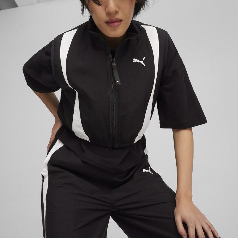 Puma Dare To Woven Vest Color Block Casual Stand Collar Loose Vest Women Vests Black 626032-01