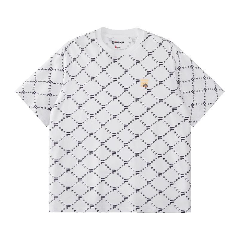 FILA FUSION Couple's Monogram Striped T-Shirt
