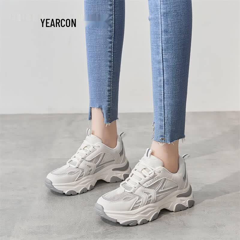 YEARCON Women s Chunky Platform Dad Shoes 36