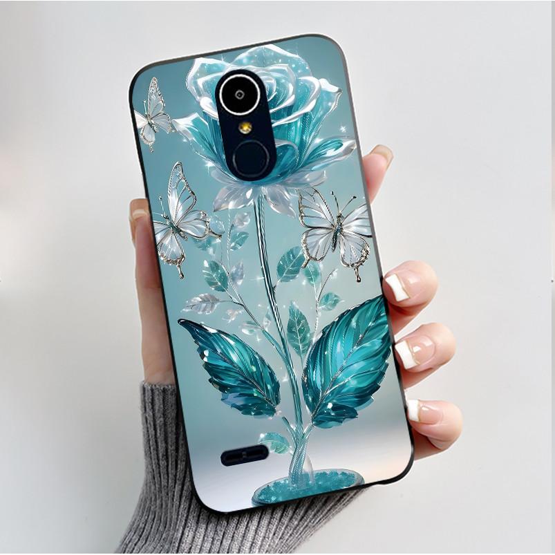 Hülle Für LG K8 2017/LG K8 2018/LG K9 2018 Weiches Silikon Schwarzes Gehäuse Für LG K10 2016/LG K10 2017 Hülle Niedliche Blume Cartoon Hülle