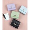 [AppelToi] black trifold wallet ladies With coin purse trifold wallet mini wallet small Smaller Thin compact wallet card box coin billfold quilting