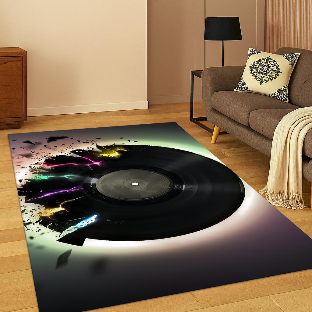 3D Music Note Art Carpet Rug Floor Mat for Living Room Sofa Home Bedroom Doormat Kitchen Decor,Playroom Non-slip Area Rug Gift