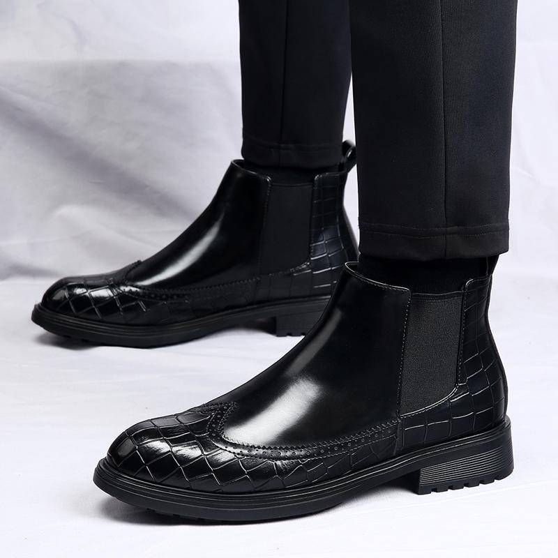 Men's formal Chelsea boots Fashionable gentleman style Daily Business Office Outdoor Party Wedding Adult Elegant Shoes NEW