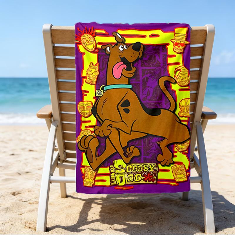 proof beach towel with a Scooby Doo pattern - soft,absorbent,quick-drying,machine washable - perfect for swimming,camping,bathing
