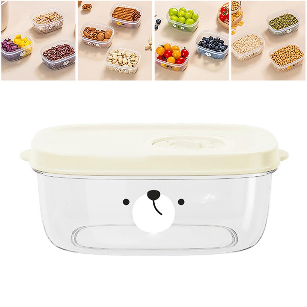 Food Storage Containers with Lids Freshness Preservation Microwave Heating Available Cartoon Freezer Containers Beige