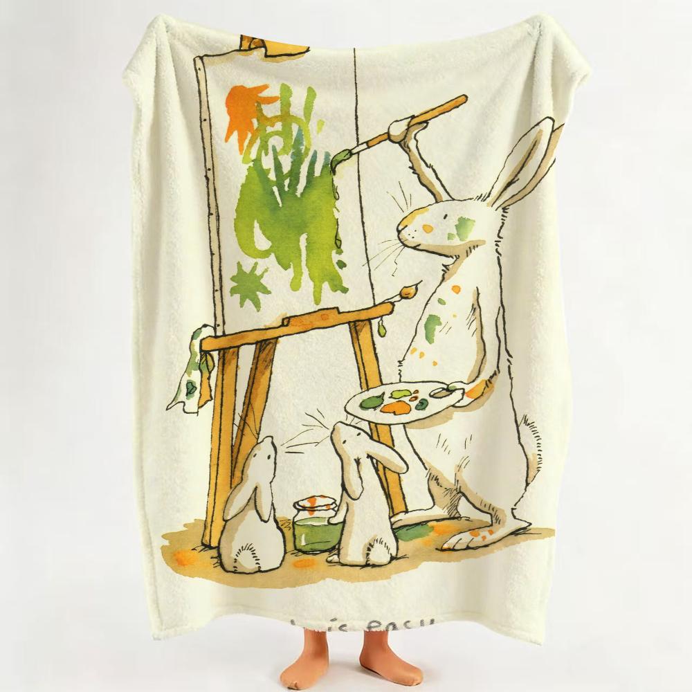 PictureBook G Guess How Much I Love You Throw Flannel Throw Blanket Suitable for Sofa Living Room Bedroom