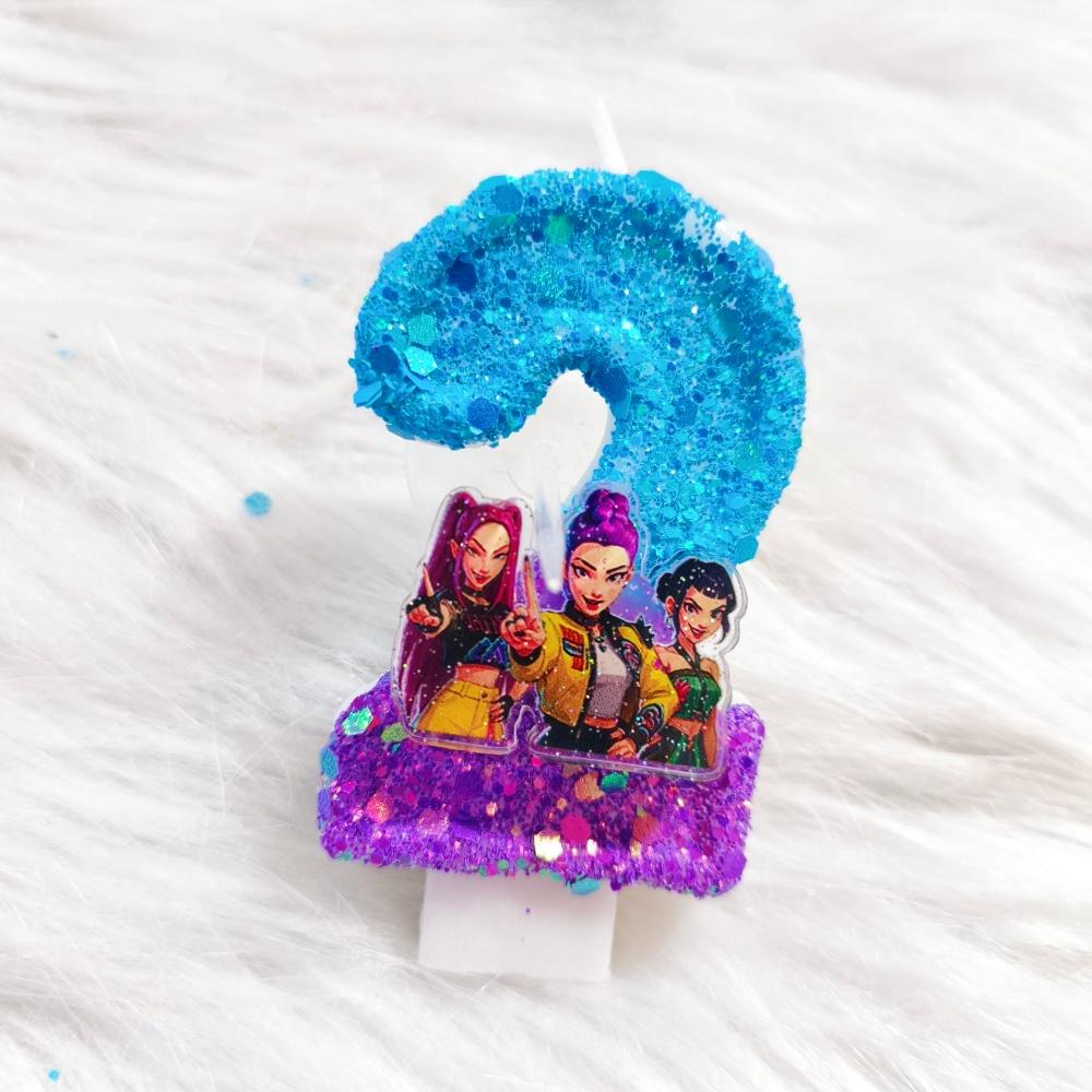 New 0-9 Number Birthday Candles Original Two Color Gradual Change Anime Style Birthday Cake Digital Party Candle Decoration