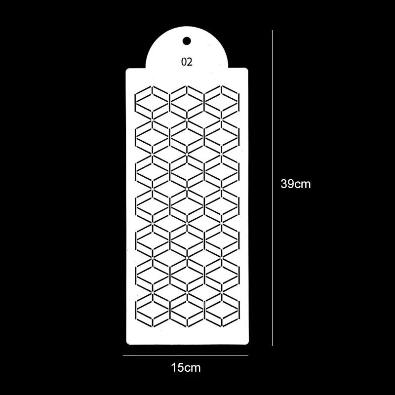 Kek Sprey Şablonu Plastik Dekorasyon Aletleri Hamur Kalıbı Kurabiye Damgası Tatlılar İçin Kabartma Aleti Boyama Çizim Şablonu
