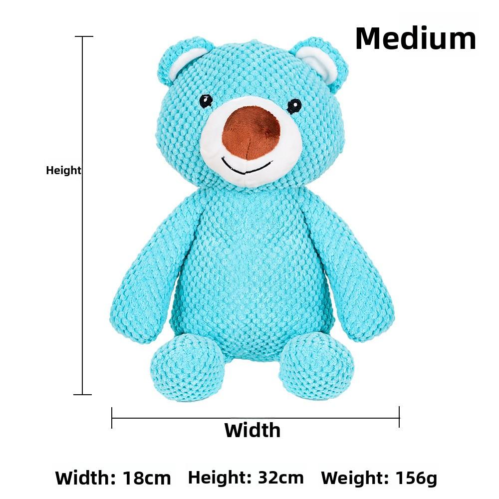 

Soft and Durable Cute Blue Bear Plush Toy for Dogs,Interactive Chewing Squeaky Pet Companion Cartoon Design