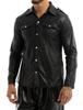 Men Faux Leather Shirts PU Leather Long Sleeve Shirts Men Sexy Fitness Tops Gay Latex Shirts Mens Stage Tops Sexy Party Clubwear