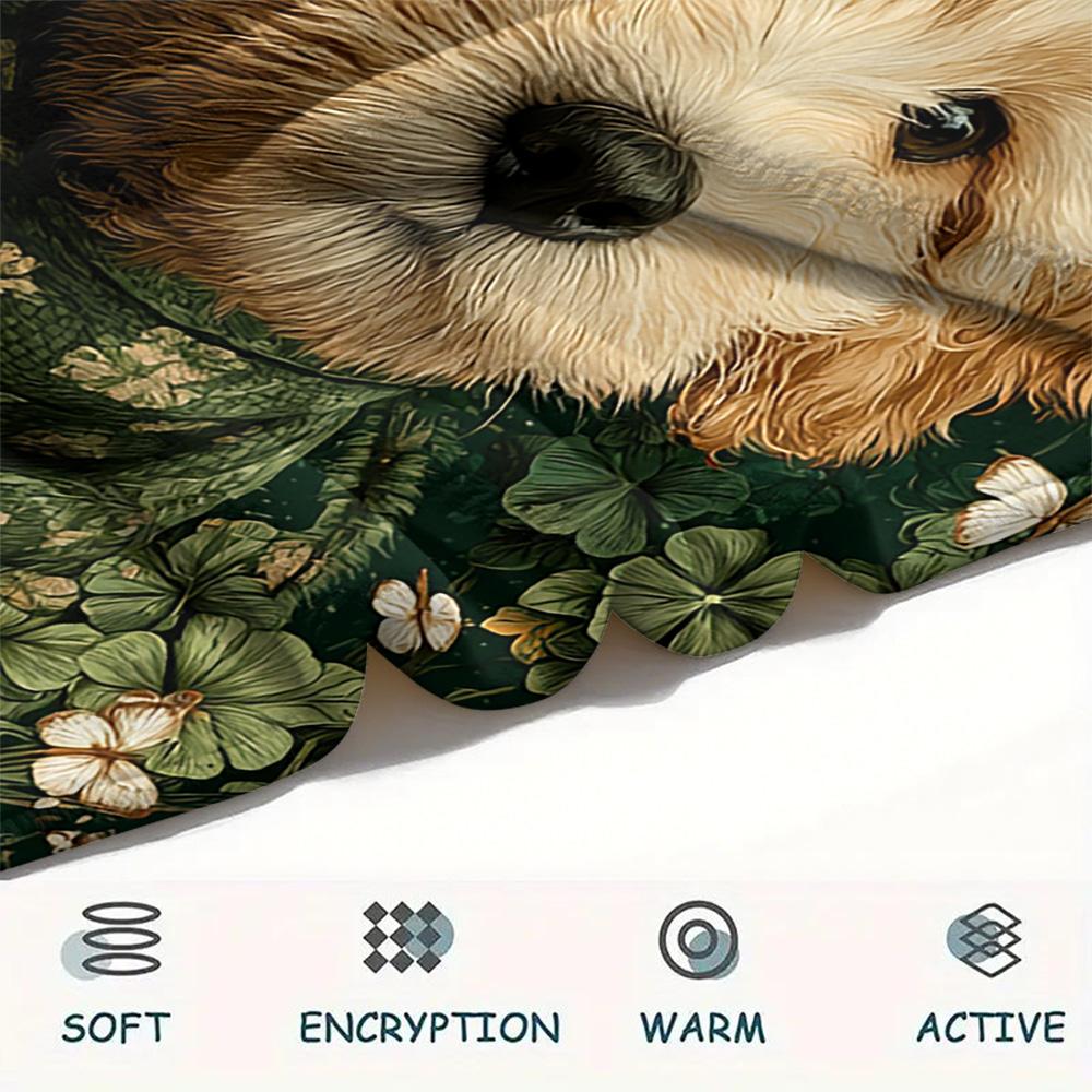 Koc Flanelowy z Nadrukiem Psów, Wysokiej Jakości, Wygodny na Wszystkie Pory Roku, Wystrój Domu, Ciepło i Komfort, Idealny na Prezenty Świąteczne