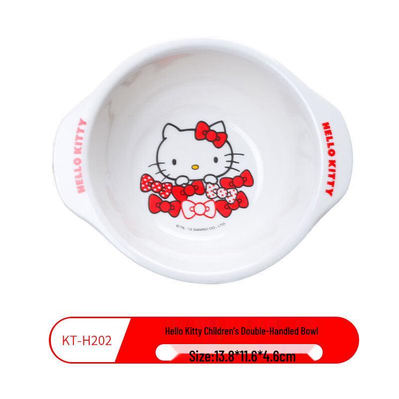 WUHE Sanrio Hello Kitty Kids Melamine Double-Handle Bowl (5-Piece Set)