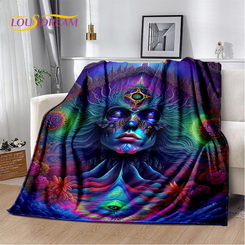 3D Yoga Zen Naturalize Meditation Rainbow 7 Chakra Blanket,Flannel Throw Blanket for Home Bedroom Bed Sofa Picnic Office Hiking