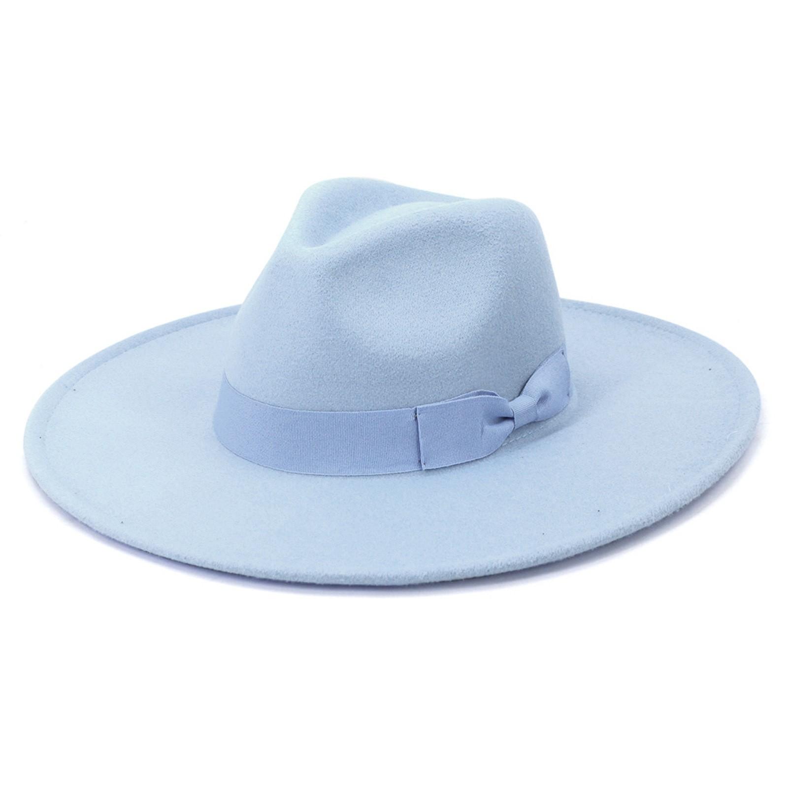 

Унисекс модный широкий шерстяной ремень с плоским верхом шляпа Федора вечерние церковные шляпы Кепка One Size