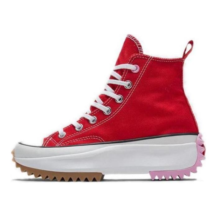 Converse Run Star Hike Fashionable and Comfortable Versatile Casual High-top Canvas Shoes Unisex Red
