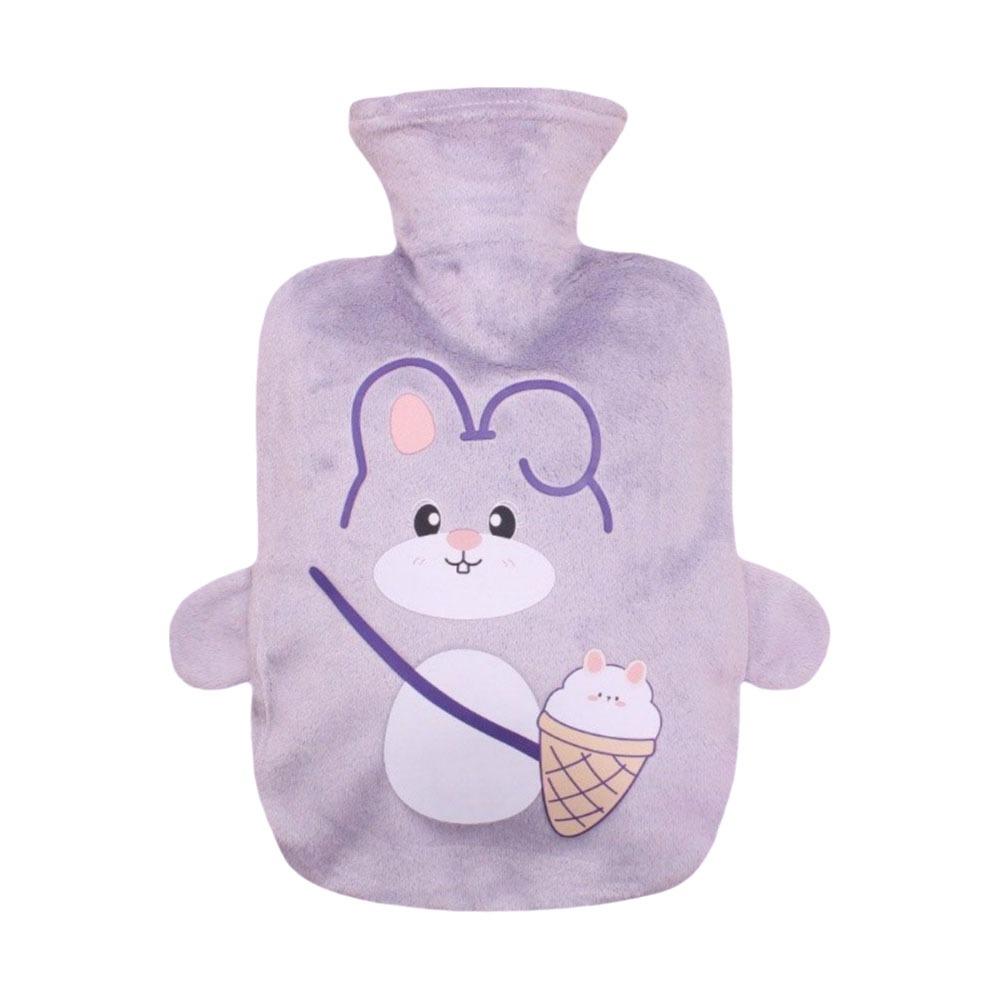 Samt Wärmflasche Cartoon Muster Heißwasserbeutel Tragbare Heißwasserflasche Bauchwärmer
