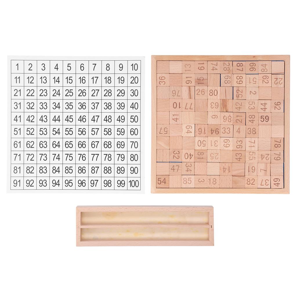 1?100 Consecutive Numbers Toy Wooden Educational Hundred Board Game for Kids
