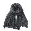 Fashion Crinkle Cotton Linen Scarf For Men Women Autumn Winter Warm Neckerchief Black Soft Shawls Wraps Male Accessories Scarves