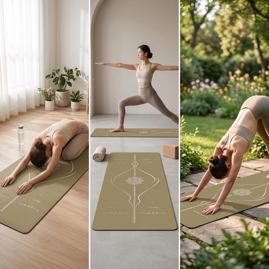 Exercise Mat Sweat-Absorbing with Rubber Base Cushioned for Dancers