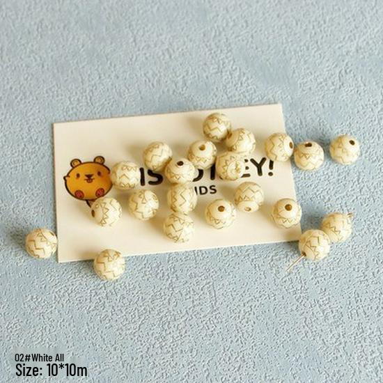 Retro 02 Gilded Beads: Transparent White Beading for DIY Jewelry & Accessories