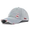 Retro Cowboy Hat Embroider Baseball Cap Washed Hole Peaked Cap Old Sun Hat Curved Brim Hat Cotton No