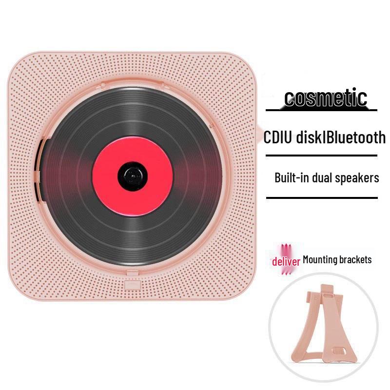 Portable Wall-Mounted Bluetooth CD Player with Dual Speakers for Students