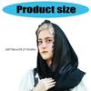 Stylish Black Chiffon Lace Wrap Elegant Women Headscarf Breathable Soft Scarf for Casual Outfits