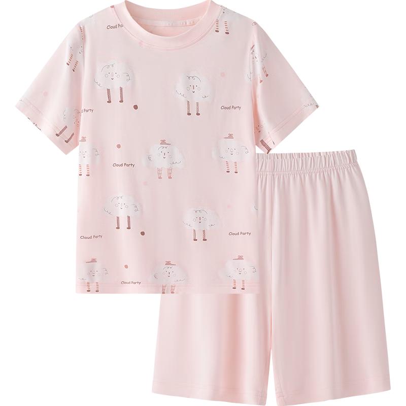YEEHOO Kids  7A Antibacterial Modal Short Sleeve Pajama Set 110