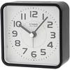 Alarm Clock, Radio-Controlled, Black, Analog, Nighttime Second Hand Stop, Snooze, Light, TQ...