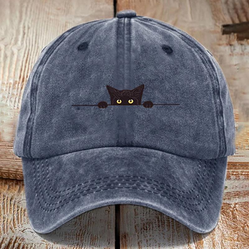 

Милая бейсболка с принтом кота, выстиранная и поношенная, мужская и женская кепка-утка, мягкая солнцезащитная шляпа