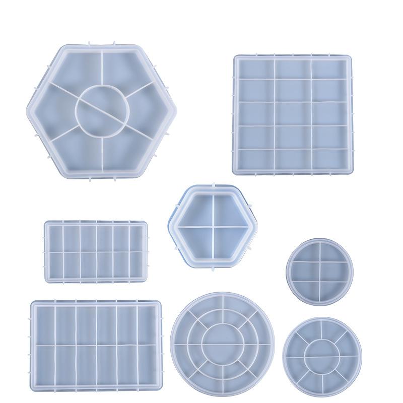 Large Round Tray Silicone Molds DIY Handmade Plaster Cement Concrete Square Storage Plate Mould Home Decoration Crafts