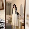 Sweet and gentle wind long-sleeved thin cardigan suspender vest three-piece suit women's spring and autumn high-waisted skirt long skirt