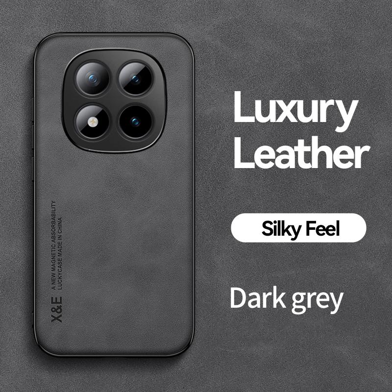 KEYSION Luxury Retro PU Leather Phone Case for Redmi Note 15 Pro + 5G Silicone+PC Shockproof Phone Cover for Redmi Note 15 4G 5G